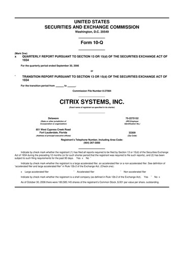 Miniature Citrix Systems 10-Q Rapport trimestriel  