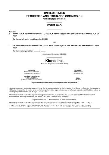 Thumbnail Kforce 10-Q Quarterly Report FY 