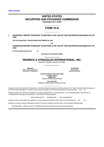 Miniature Heidrick & Struggles

 10-Q Rapport trimestriel  