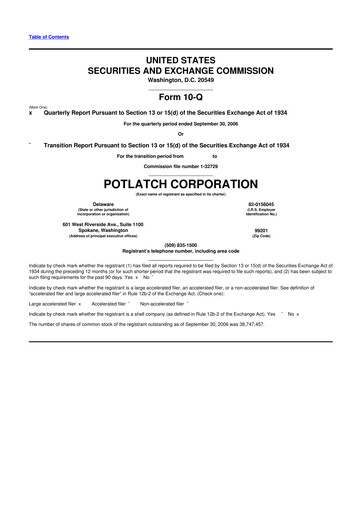 Thumbnail PotlatchDeltic
 10-Q Quarterly Report FY 