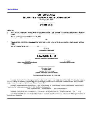 Thumbnail Lazard 10-Q Quarterly Report FY 