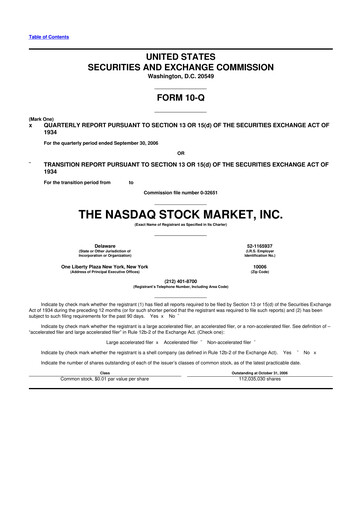 Thumbnail Nasdaq 10-Q Quarterly Report FY 