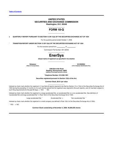 Thumbnail EnerSys 10-Q Quarterly Report FY 