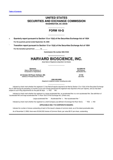 Thumbnail Harvard Bioscience 10-Q Quarterly Report FY 