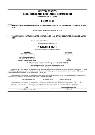 Thumbnail Kadant 10-Q Quarterly Report FY 