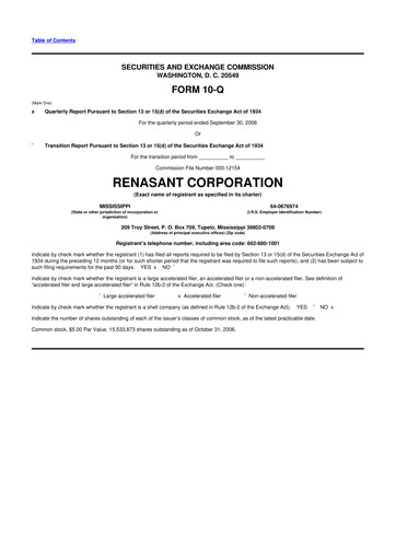 Miniature Renasant Corp 10-Q Rapport trimestriel  