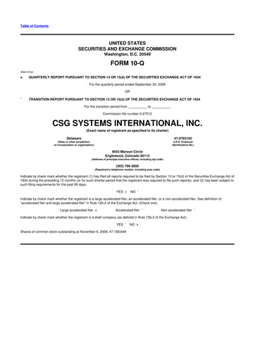 Thumbnail CSG International
 10-Q Quarterly Report FY 