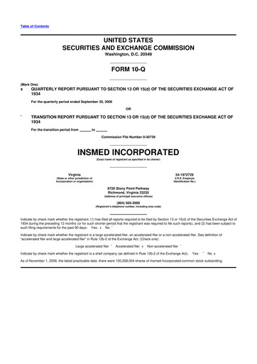 Vorschaubild Insmed 10-Q Quartalsbericht  