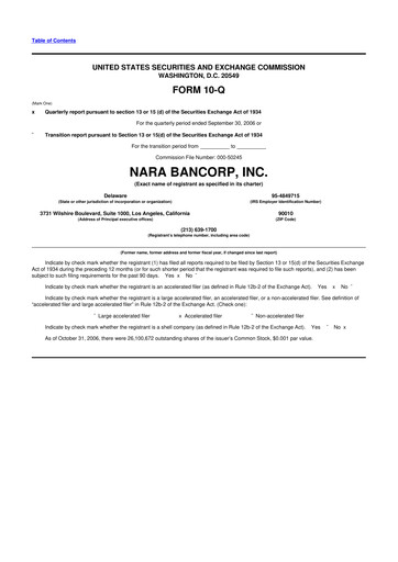 Thumbnail Hope Bancorp 10-Q Quarterly Report FY 