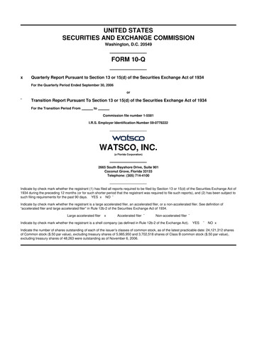Thumbnail Watsco
 10-Q Quarterly Report FY 