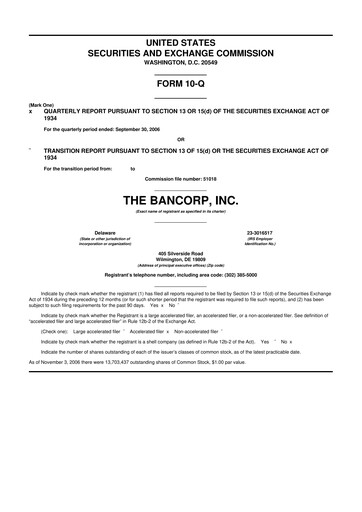 Thumbnail The Bancorp, Inc. 10-Q Quarterly Report FY 