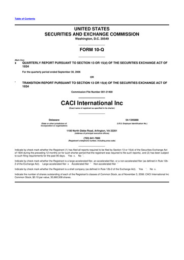 Thumbnail CACI International Inc 10-Q Quarterly Report FY 