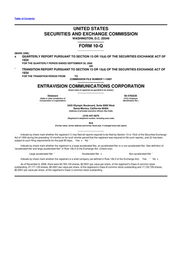 Thumbnail Entravision Communications
 10-Q Quarterly Report FY 