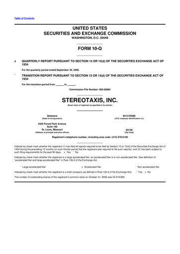 Vorschaubild Stereotaxis 10-Q Quartalsbericht  