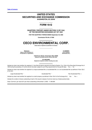 Thumbnail CECO Environmental
 10-Q Quarterly Report FY 