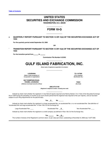 Thumbnail Gulf Island Fabrication
 10-Q Quarterly Report FY 