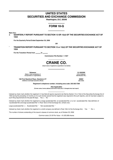 Thumbnail Crane NXT 10-Q Quarterly Report FY 