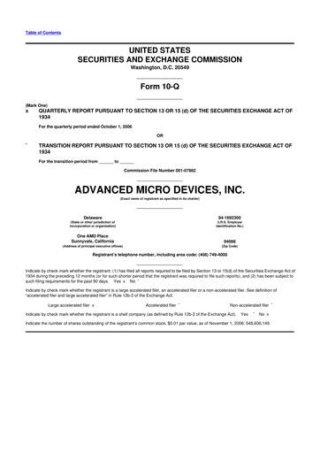 Miniature AMD 10-Q Rapport trimestriel  
