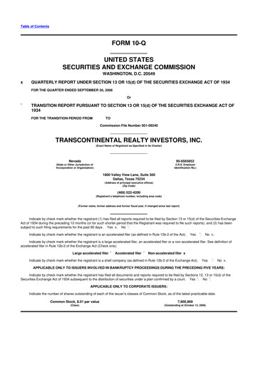 Thumbnail Transcontinental Realty Investors 10-Q Quarterly Report FY 