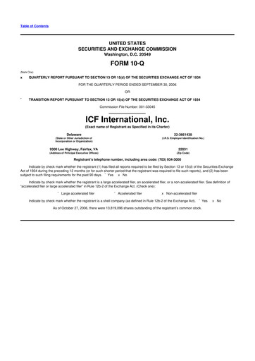 Thumbnail ICF International 10-Q Quarterly Report FY 
