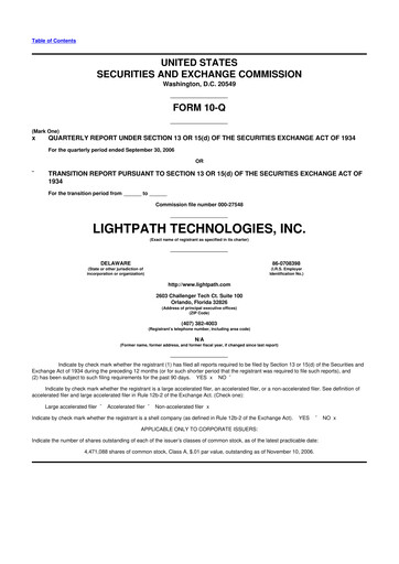 Vorschaubild LightPath Technologies 10-Q Quartalsbericht  