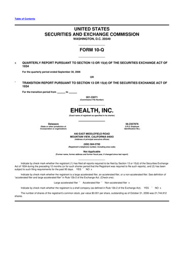 Thumbnail eHealth 10-Q Quarterly Report FY 