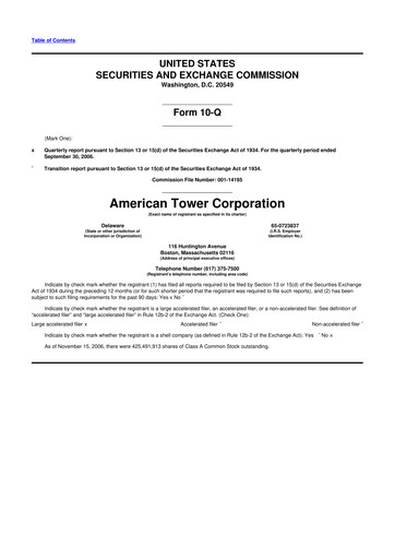 Thumbnail American Tower 10-Q Quarterly Report FY 