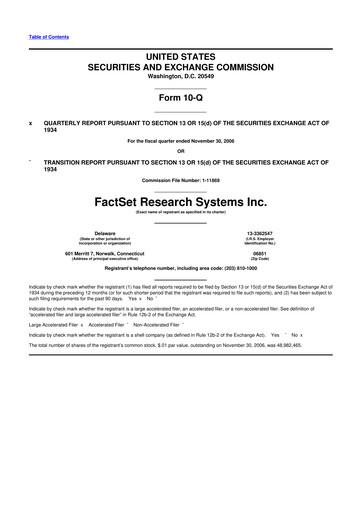 Thumbnail FactSet 10-Q Quarterly Report FY 
