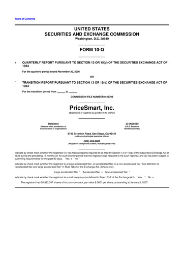 Thumbnail PriceSmart
 10-Q Quarterly Report FY 