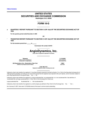 Thumbnail AngioDynamics 10-Q Quarterly Report FY 