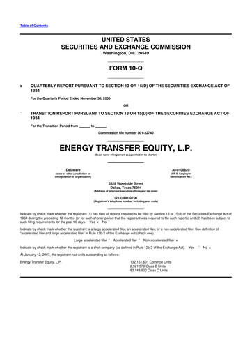 Thumbnail Energy Transfer LP
 10-Q Quarterly Report FY 
