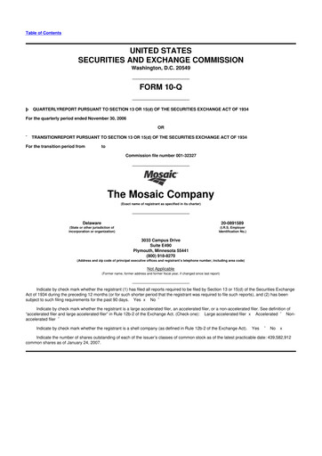 Thumbnail The Mosaic Company 10-Q Quarterly Report FY 