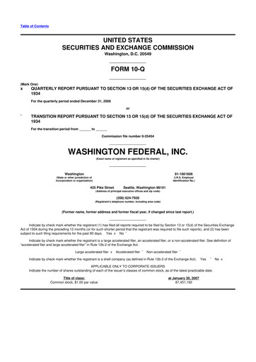 Thumbnail WaFd Bank 10-Q Quarterly Report FY 