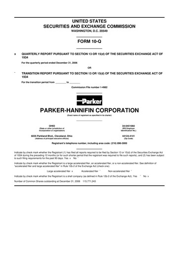 Thumbnail Parker-Hannifin
 10-Q Quarterly Report FY 