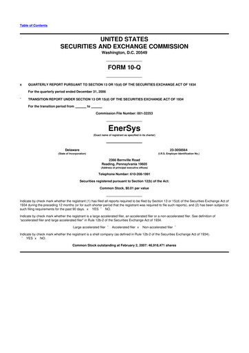 Thumbnail EnerSys 10-Q Quarterly Report FY 