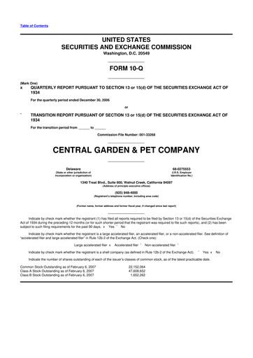Miniature Central Garden & Pet 10-Q Rapport trimestriel  