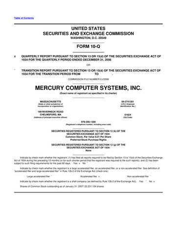Thumbnail Mercury Systems 10-Q Quarterly Report FY 