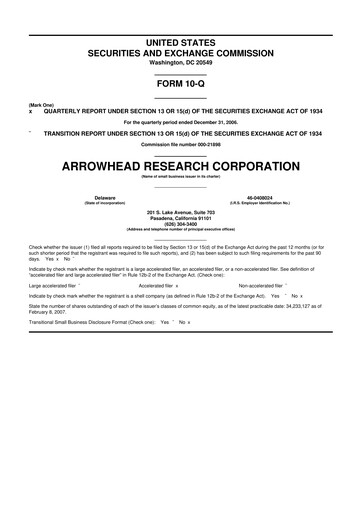 Thumbnail Arrowhead Pharmaceuticals
 10-Q Quarterly Report FY 