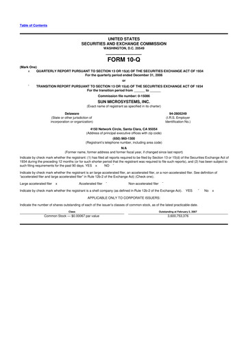 Thumbnail Sun Microsystems 10-Q Quarterly Report FY 