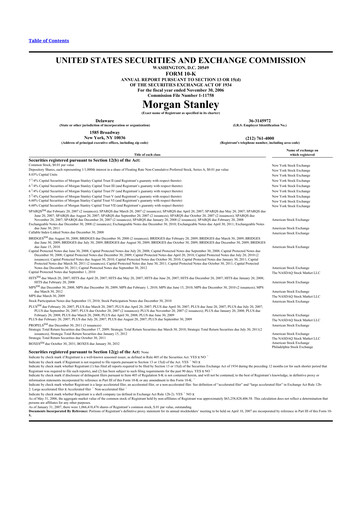 Thumbnail Morgan Stanley 10-K Annual Report 