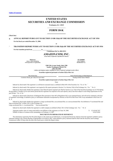 Thumbnail Amazon 10-K Annual Report 