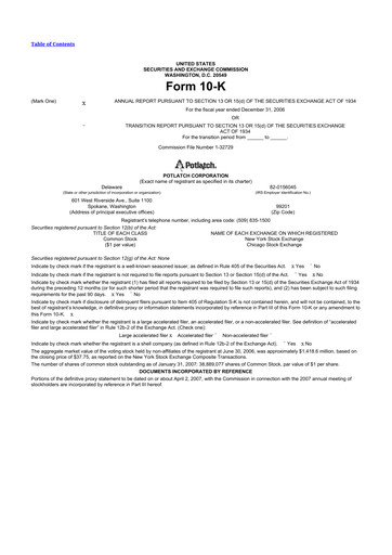 Thumbnail PotlatchDeltic
 10-K Annual Report 