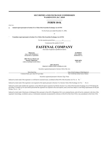 Thumbnail Fastenal 10-K Annual Report 