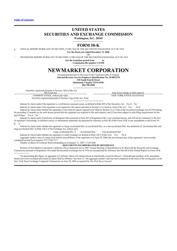 Thumbnail NewMarket Corp 10-K Annual Report 