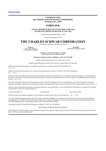 Thumbnail Charles Schwab 10-K Annual Report 