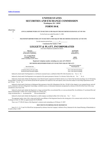 Thumbnail Leggett & Platt

 10-K Annual Report 