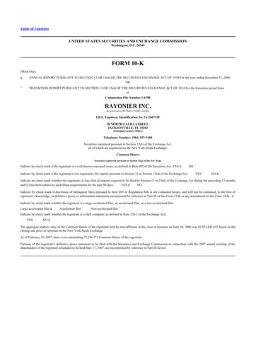 Thumbnail Rayonier 10-K Annual Report 