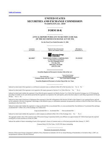 Thumbnail WEC Energy Group 10-K Annual Report 