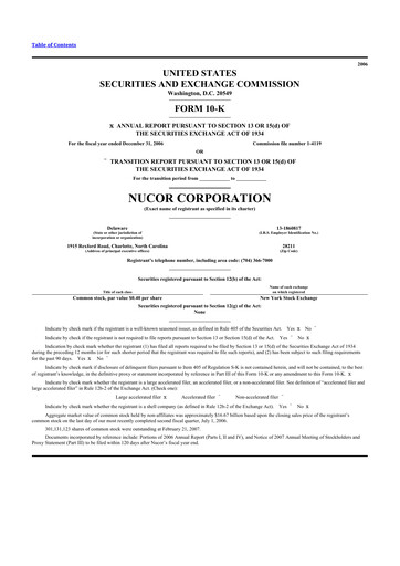 Thumbnail Nucor
 10-K Annual Report 