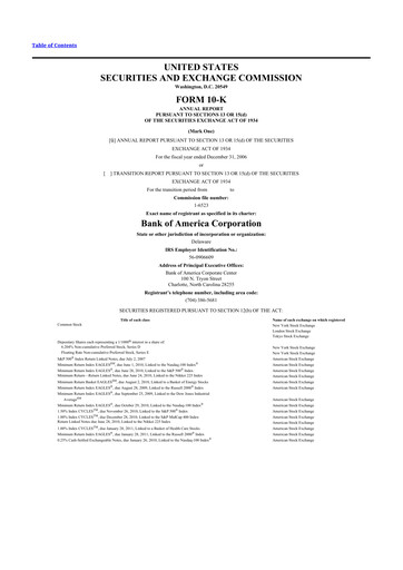 Thumbnail Bank of America  10-K Annual Report 